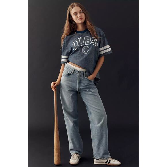 nwt ANTHROPOLOGIE x CHICAGO CUBS Wild Collective sz XL MLB collab sparkle top - Picture 3 of 5